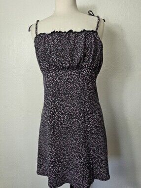 Divided Black Floral Dress